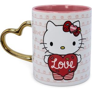 Sanrio Hello Kitty Love Heart-Shaped Handle Ceramic Mug 14 oz